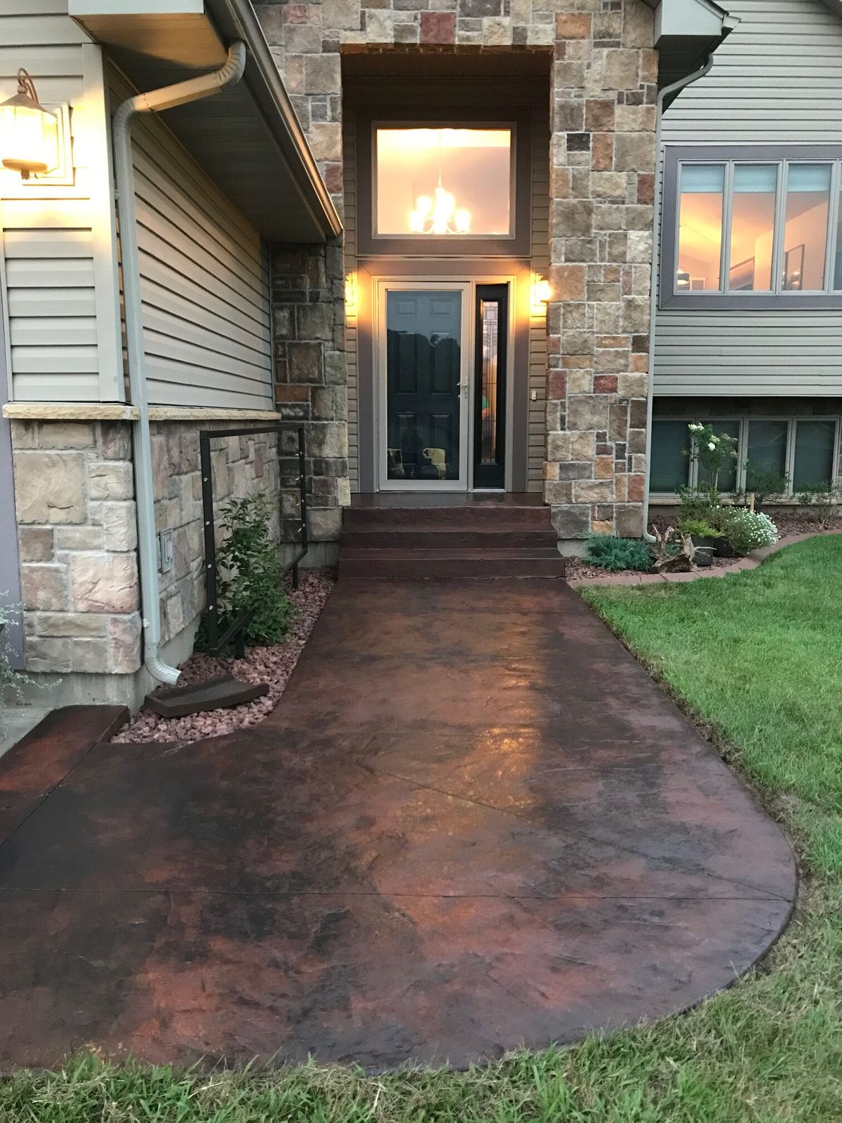 Acid stained concrete entry and walkway in Sarasota, FL